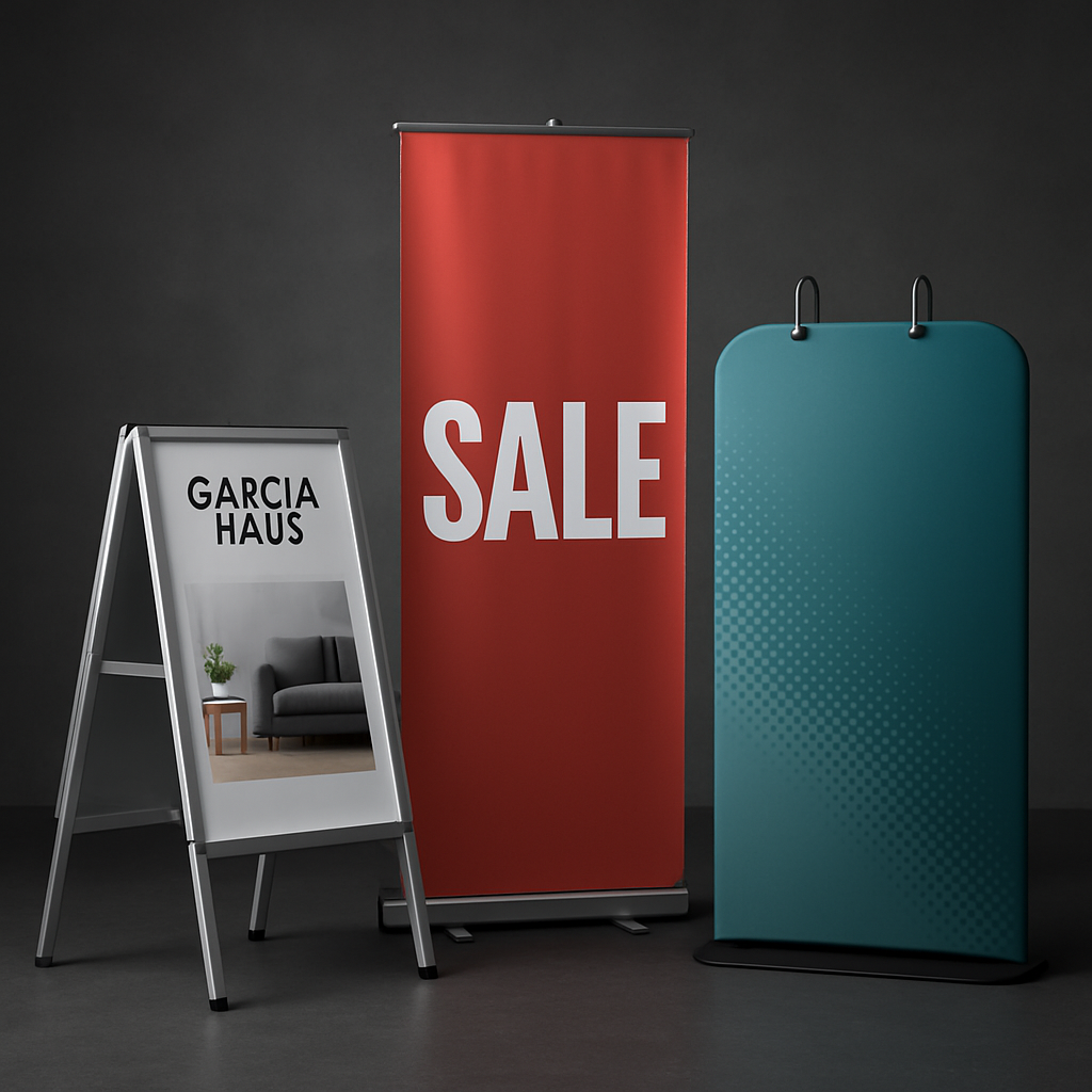 Bambus Roll-Up Banner 85x200 cm – Nachhaltiges Werbedisplay aus echtem Bambus, einseitig bedruckbar, ideal für Messen & Events